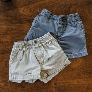 Pair of Carter's chino shorts in khaki and slate grey